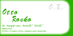 otto rosko business card